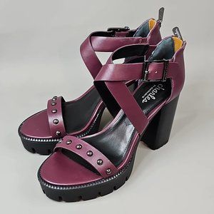 CHARLES BY CHARLES DAVID Women's Vanden Studded Sandal Shoe Burgundy